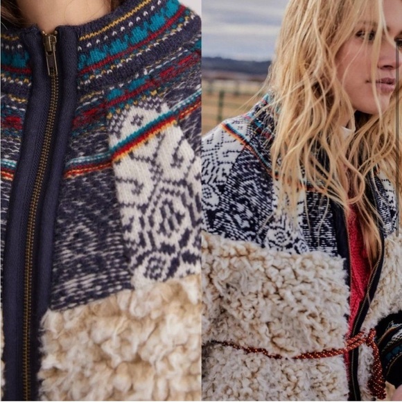 NWT Anthropologie Pilcro Size Medium Longline Sherpa Bomber Jacket $398 - Picture 2 of 8